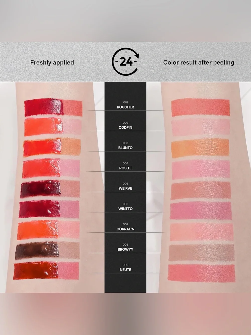 Liptique: 24HR Peel-Off Lip Stain - 001 Rougher